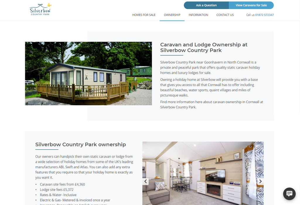 Holiday home ownership page viewed on a laptop