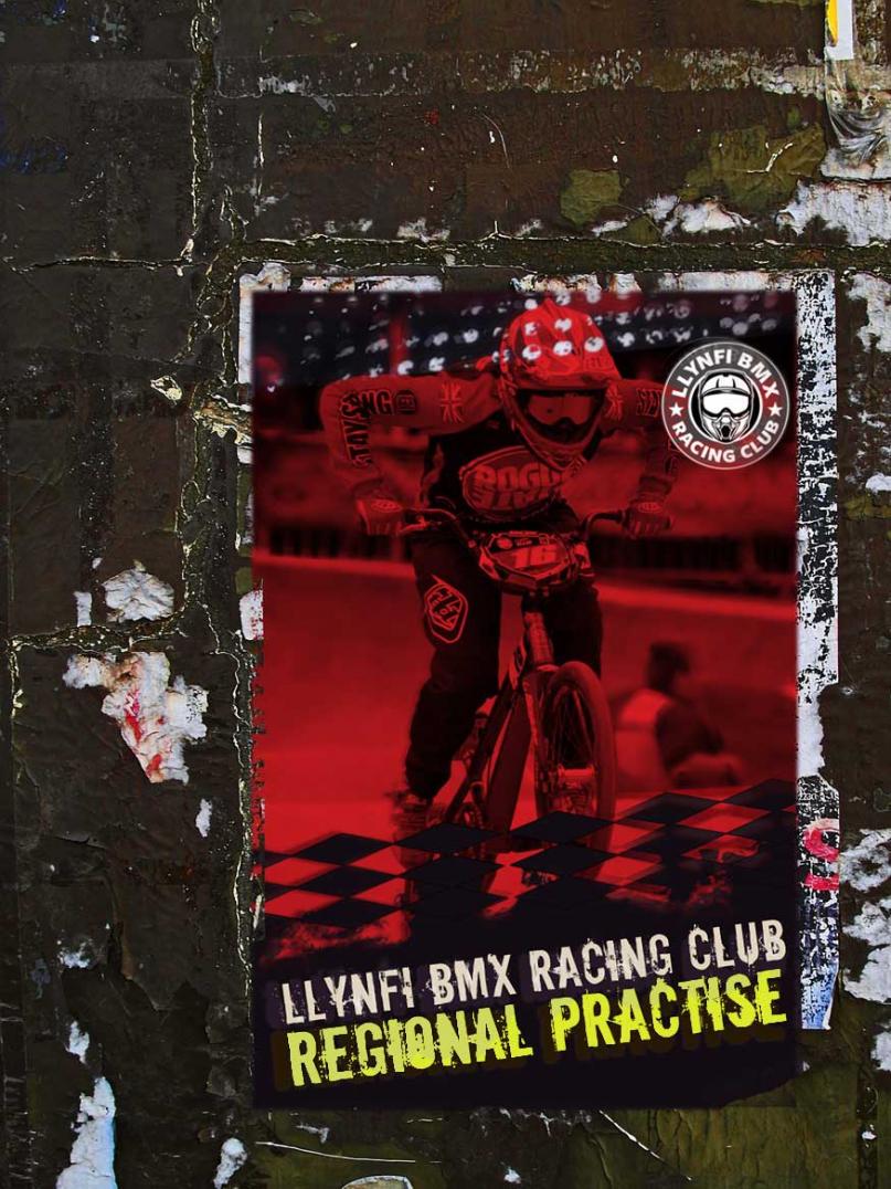 Graphic design advertising a local BMX competition