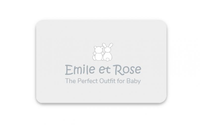 Graphic layout and design for a childrens and baby wear company's gift card